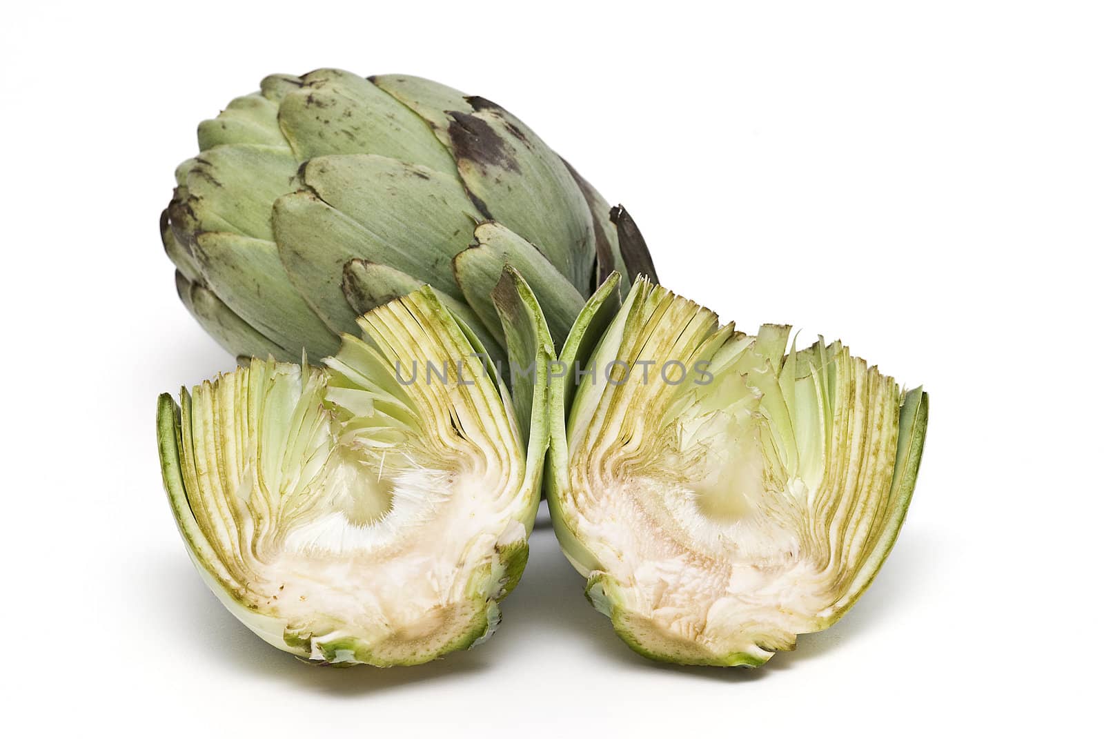 Artichokes isolated on a white background.