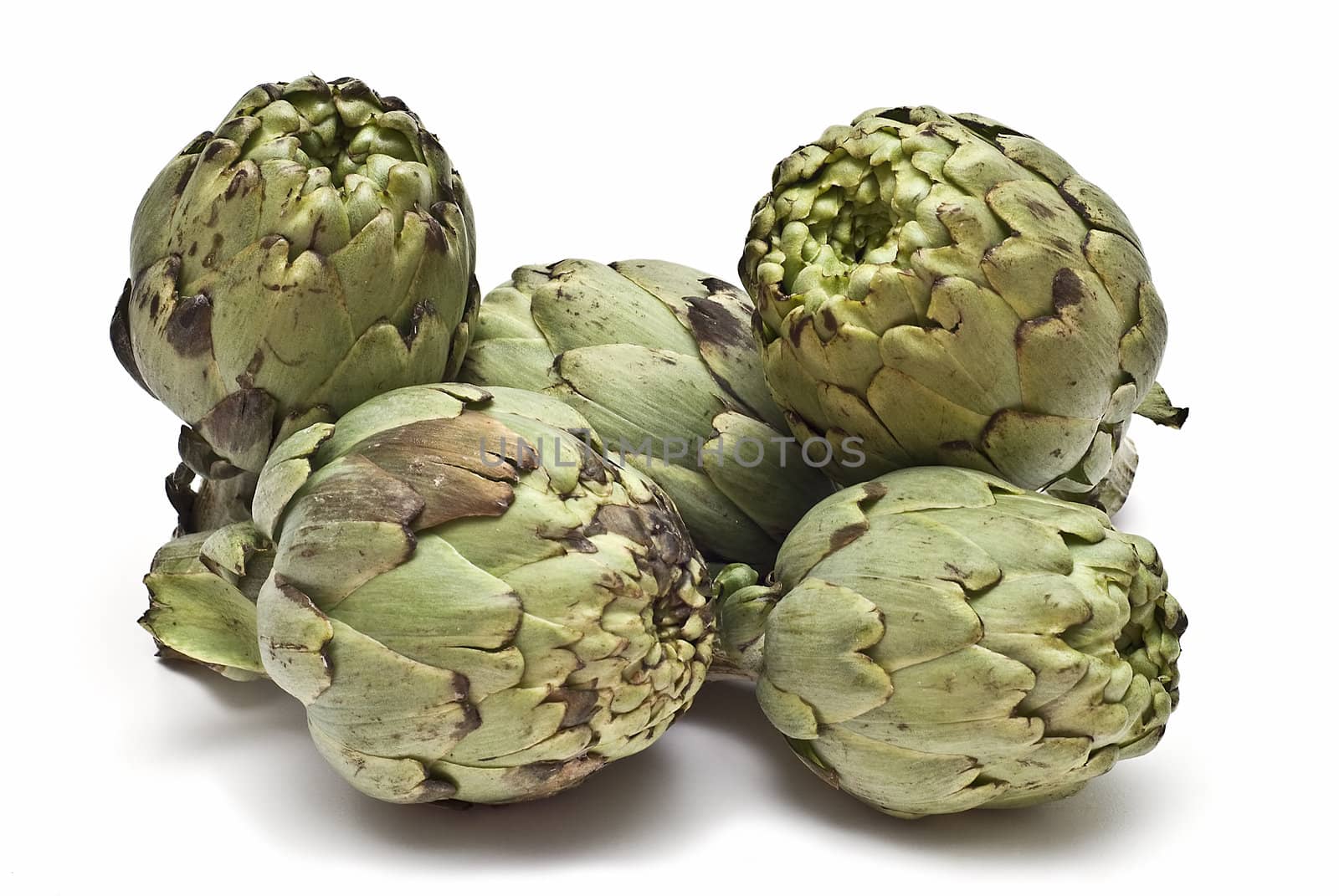 Artichokes isolated on a white background.