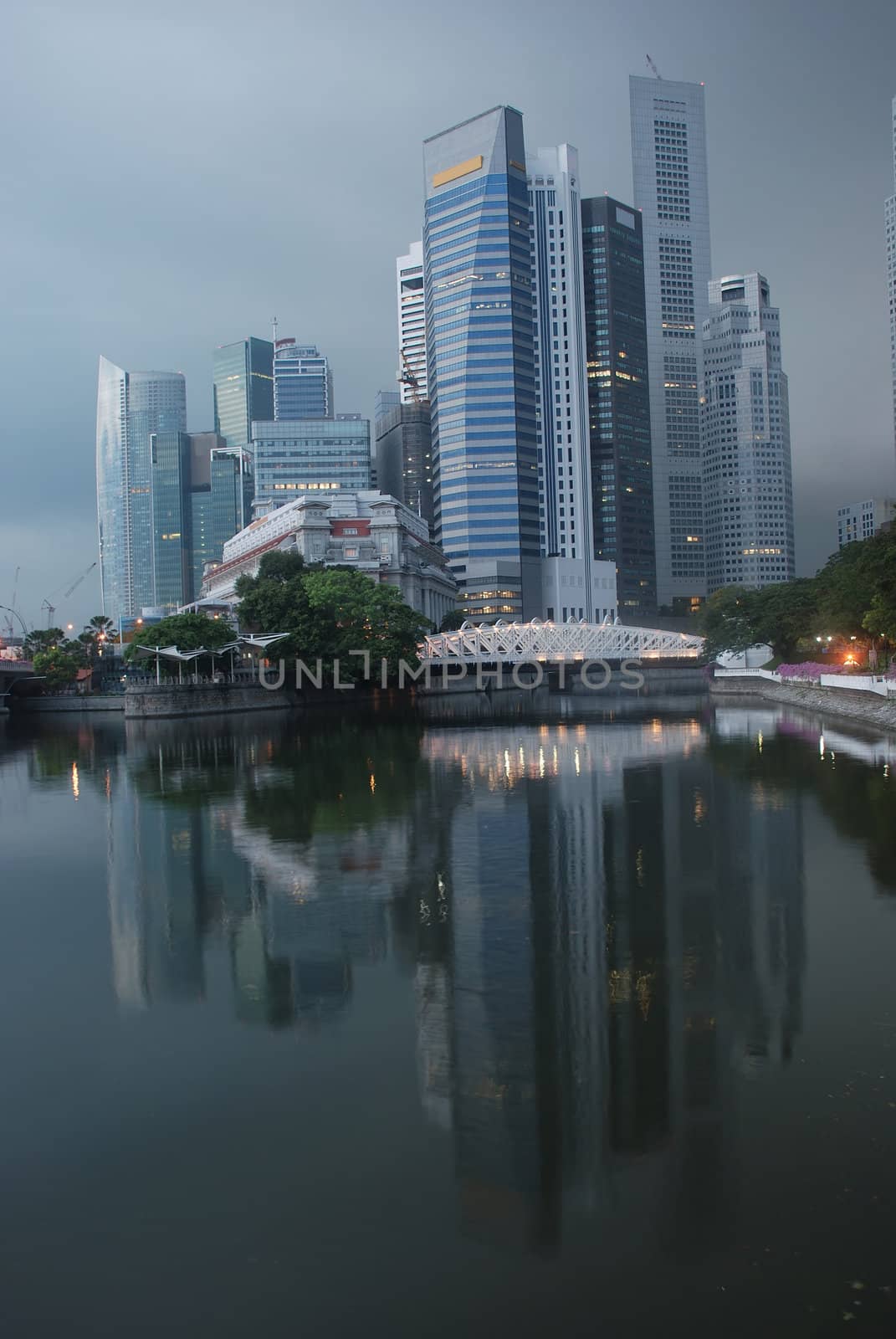 View of  singapore city in the morning