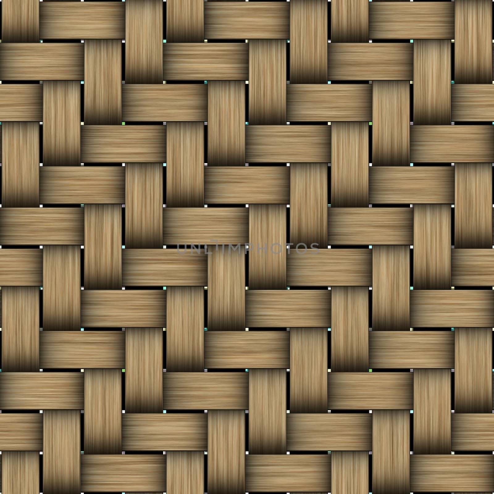 seamless texture of intertwined brown wooden strings 