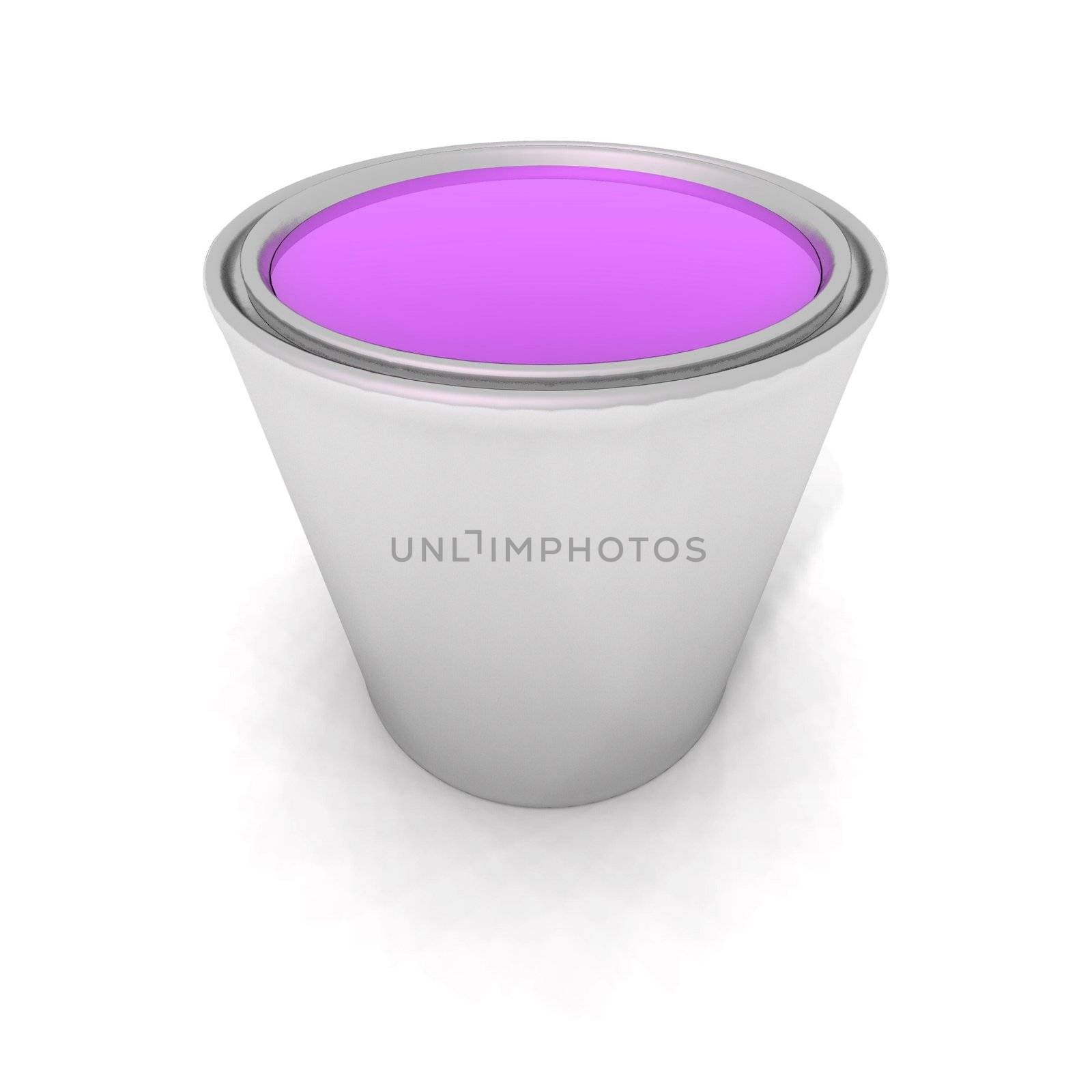 a 3d render of a purple paint can