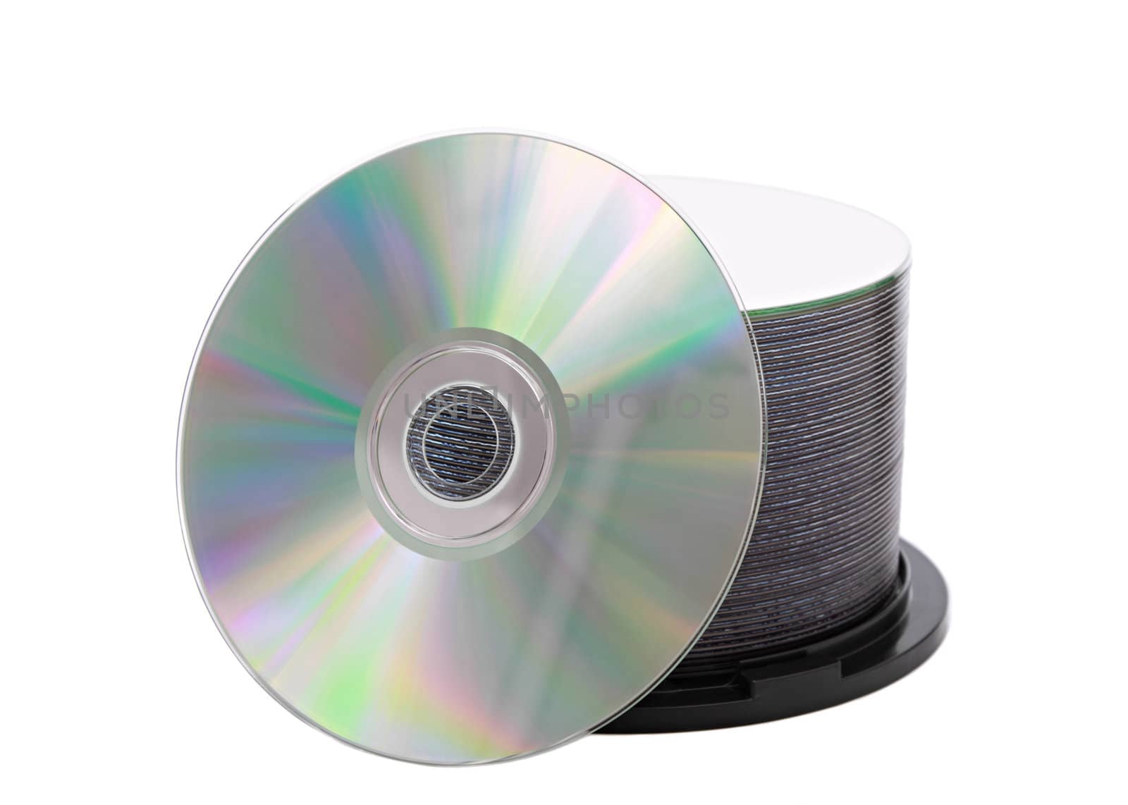 recordable DVD, pack of fifty, isolated on white