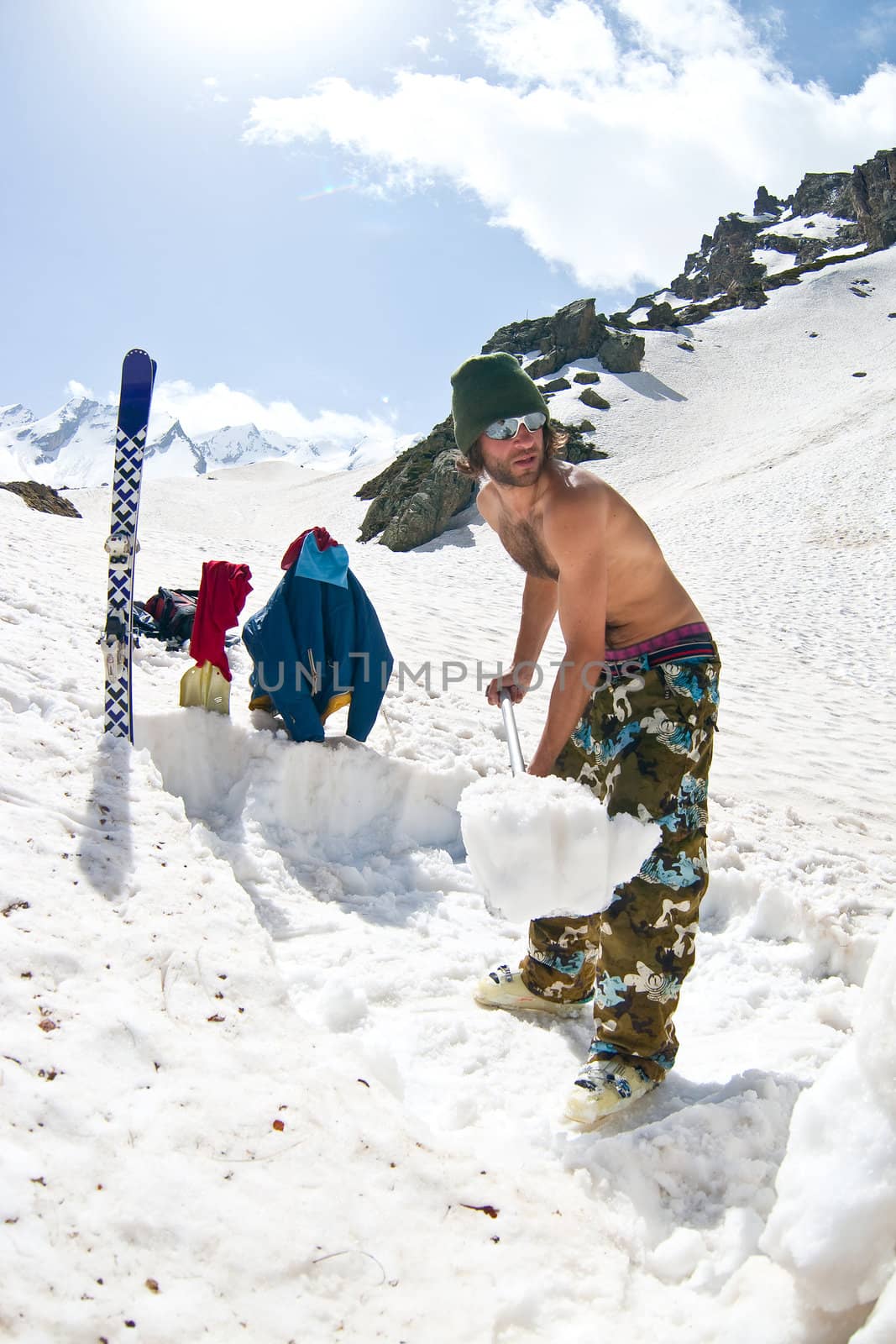 Freerider in Caucasus Mountains, Elbrus, summer 2010