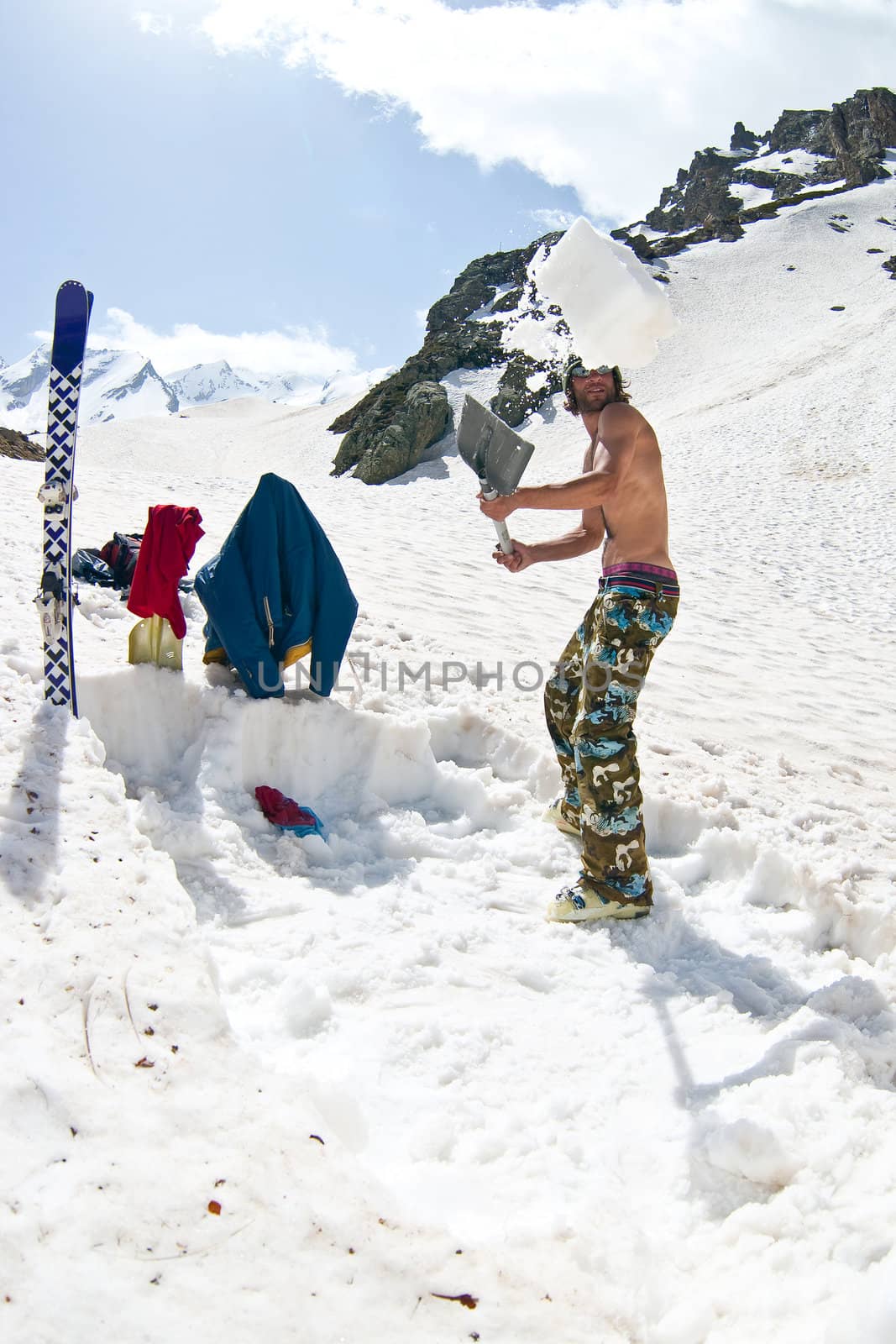 Freerider in Caucasus Mountains, Elbrus, summer 2010
