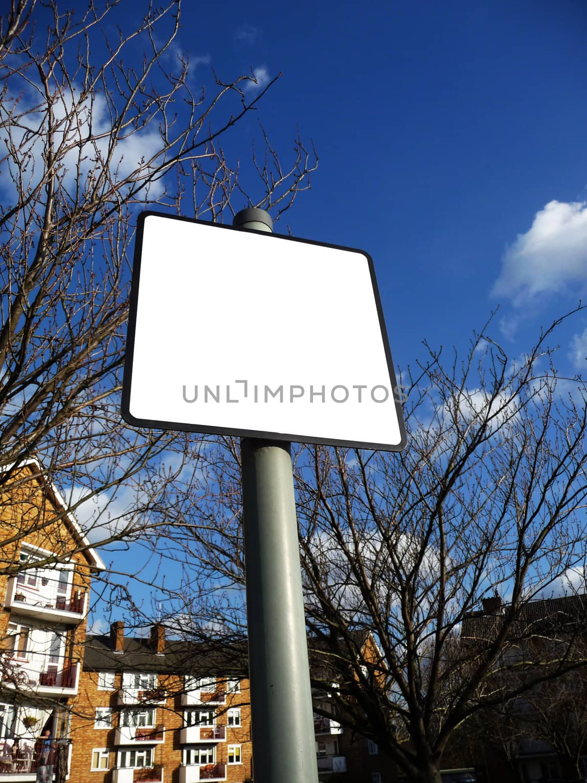 
A blank customisable street sign.
