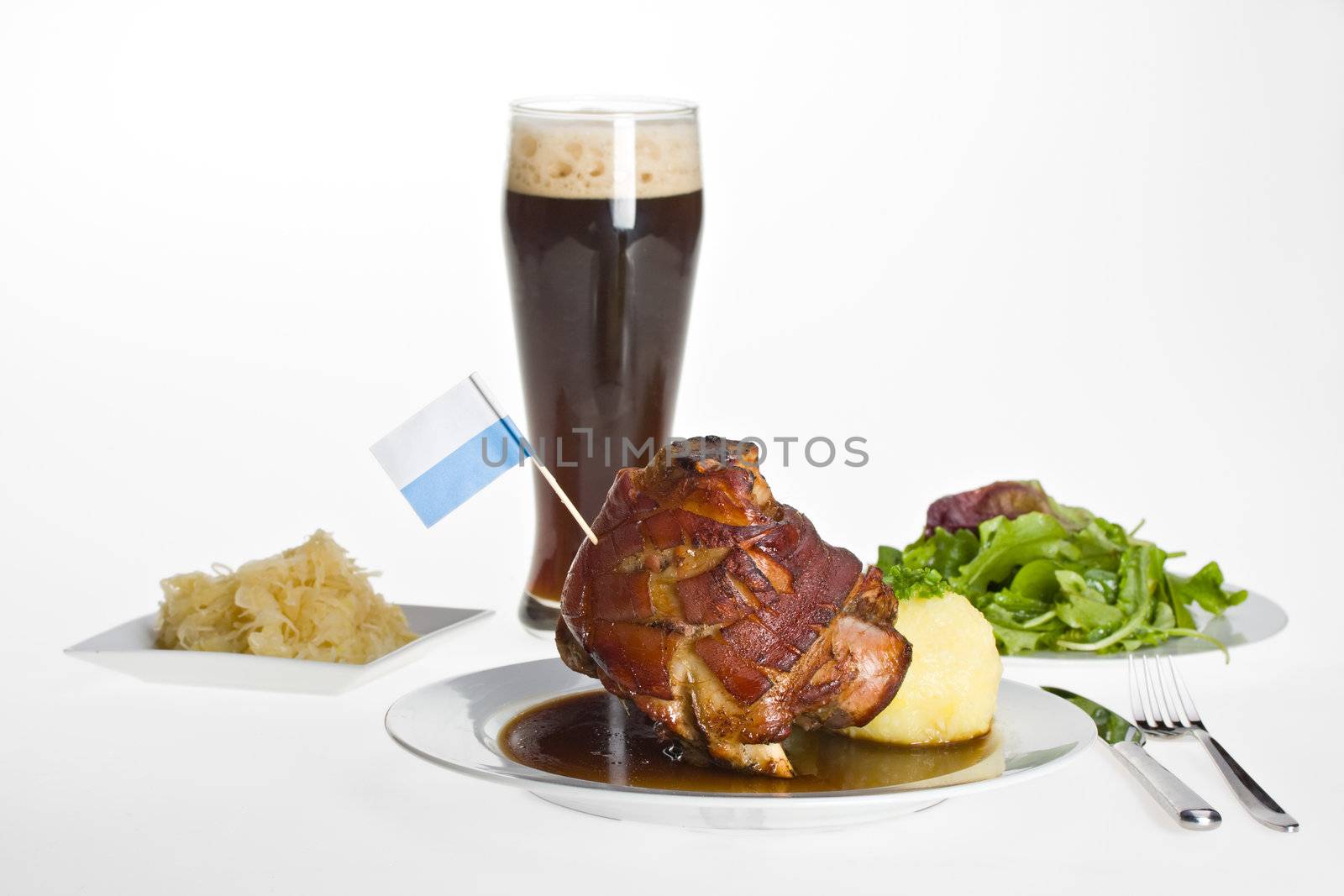 bavarian knuckle of pork with potato dumpling by bernjuer