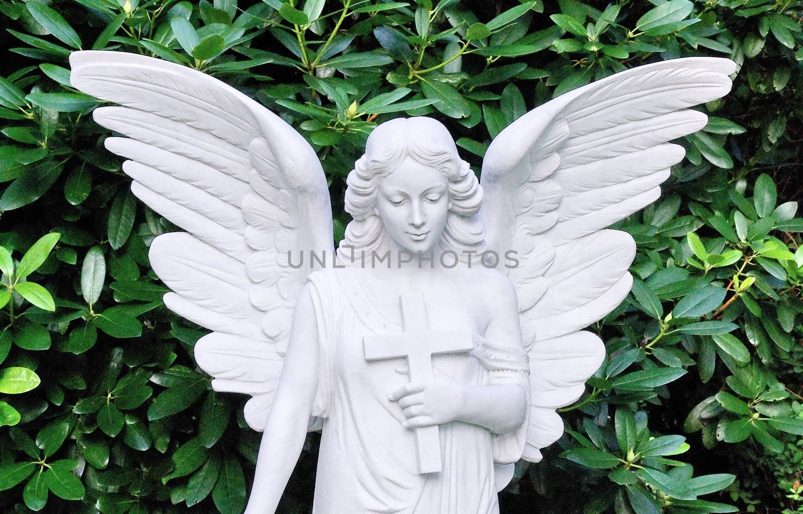 white angel in a cemetery by FotoFrank