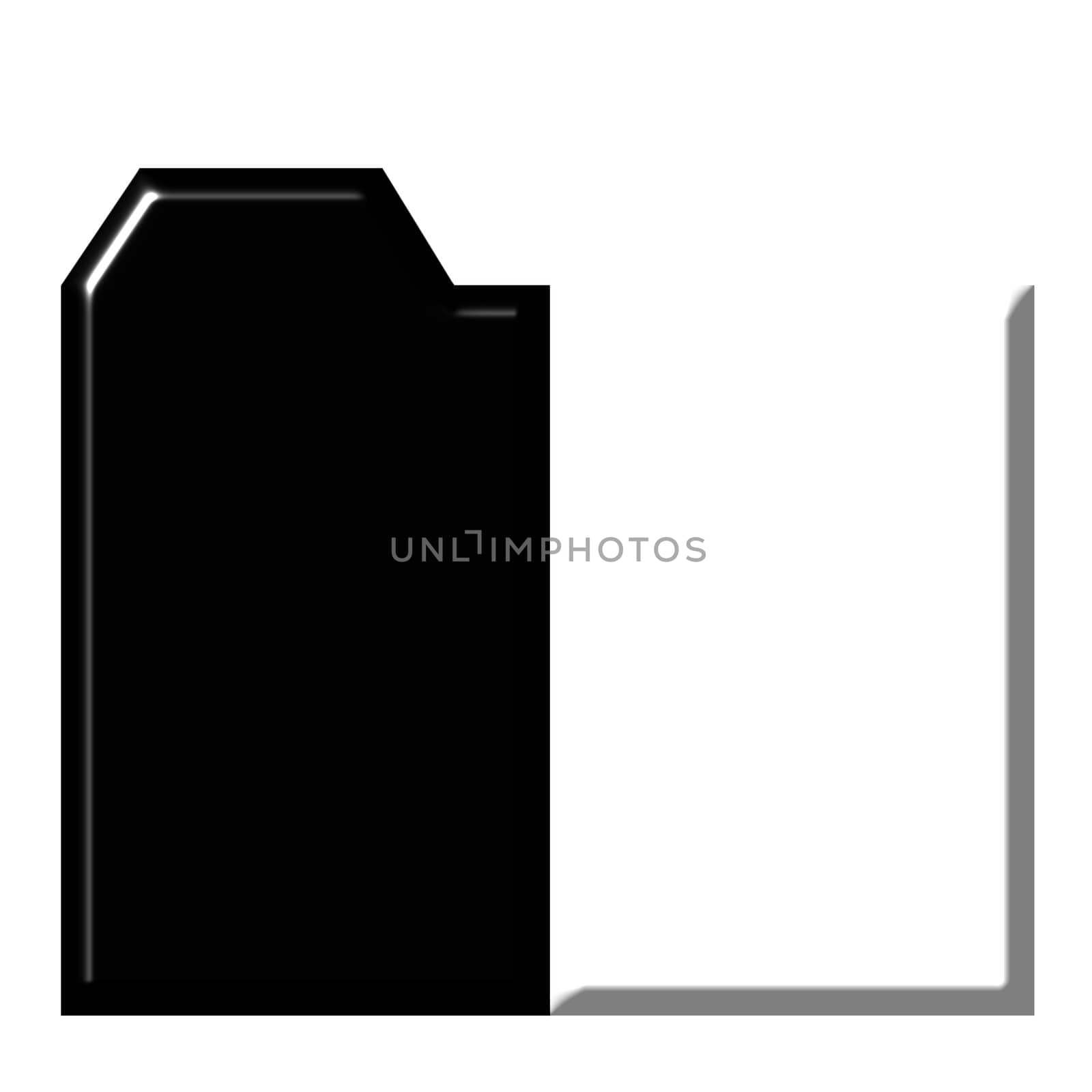 3d black and white folder isolated in white