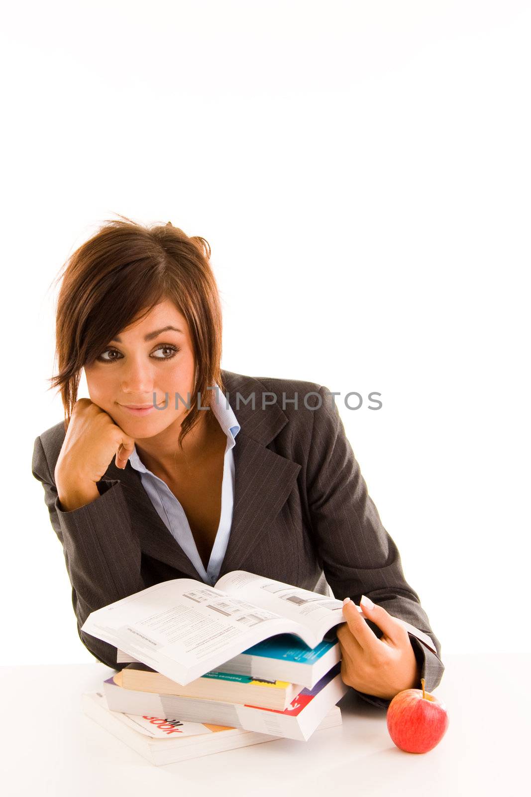 Young business student with books