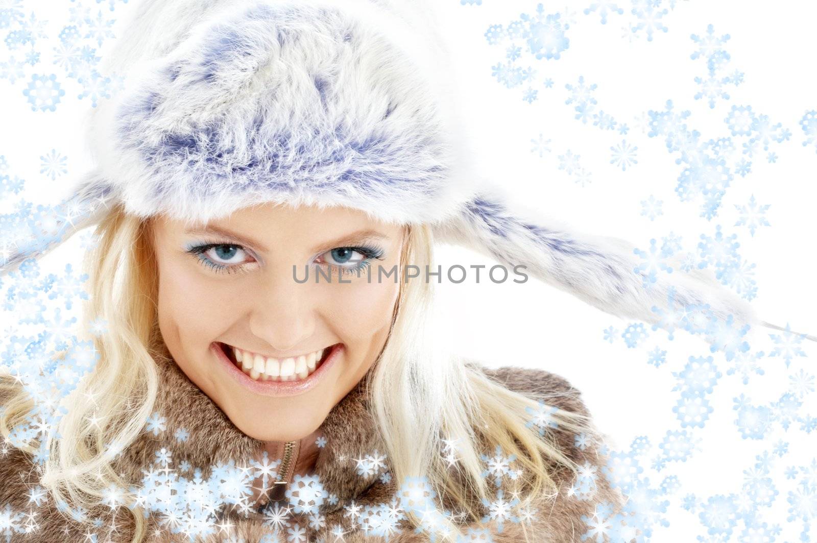winter girl with snowflakes #2 by dolgachov