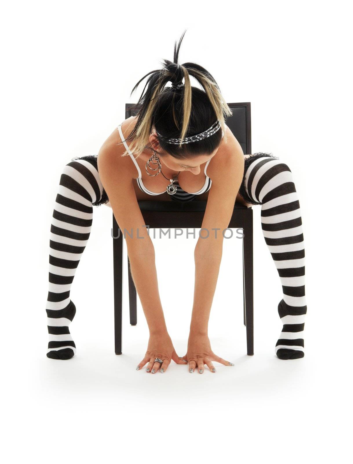 striped underwear girl in chair by dolgachov