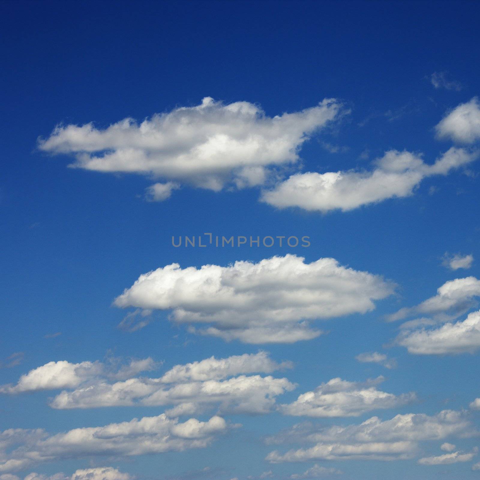 Peaceful clouds in blue sky.