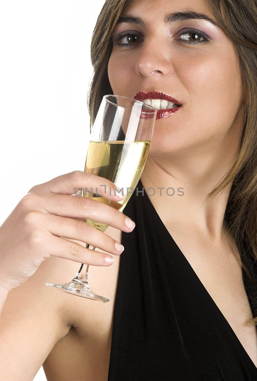 Happy woman celebrating the new year