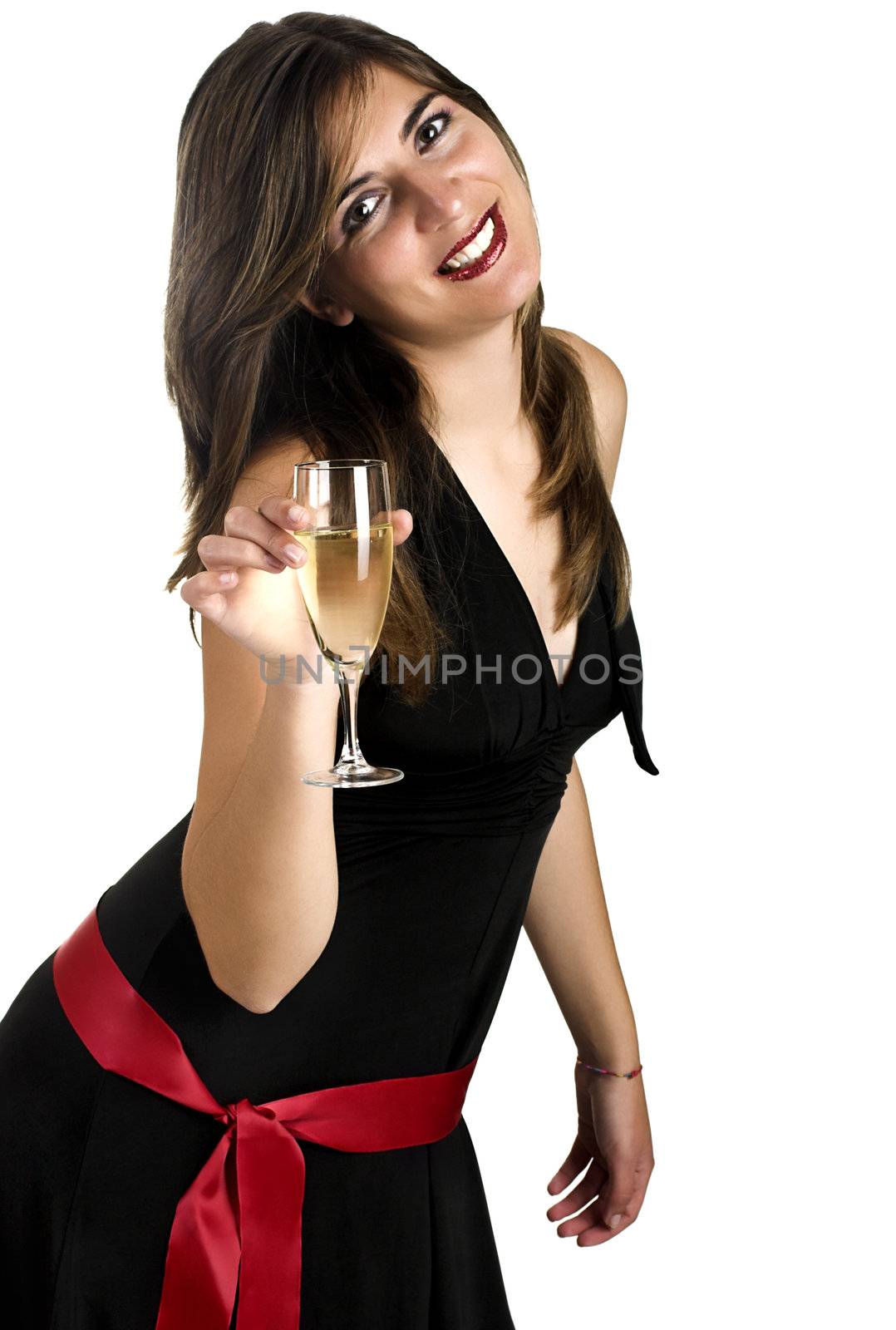 Happy woman celebrating the new year