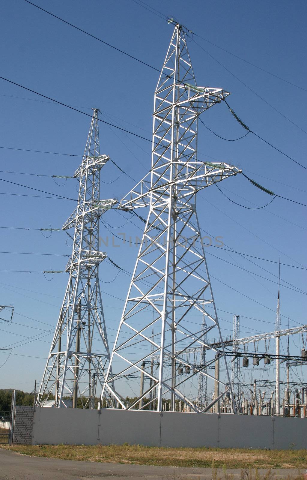 A row of power equipment