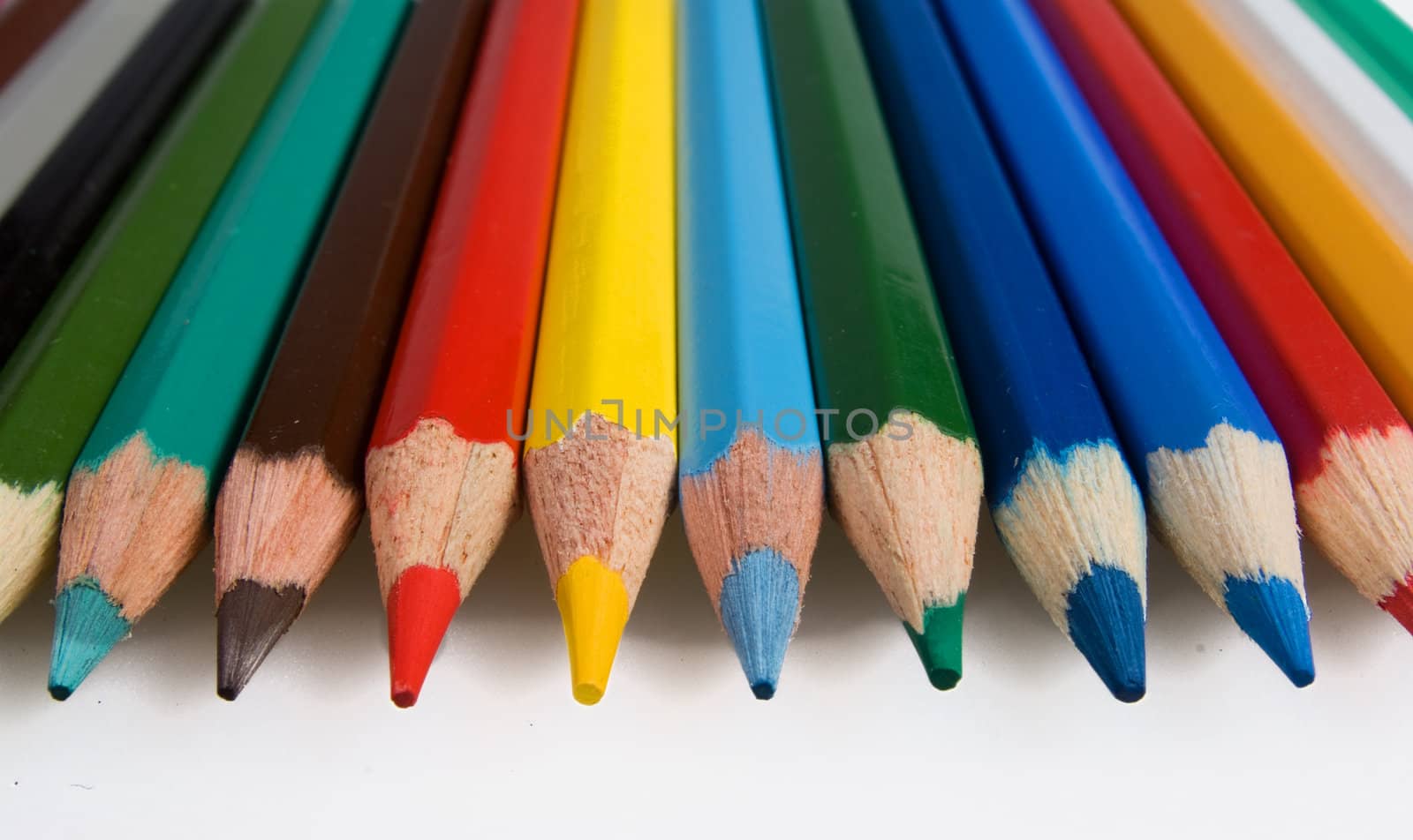 Clouse-up of group of color pencils