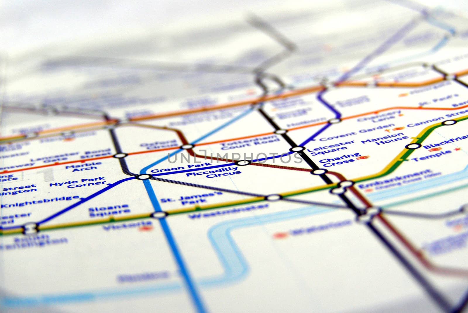 Tube map of the London Underground subway metro network