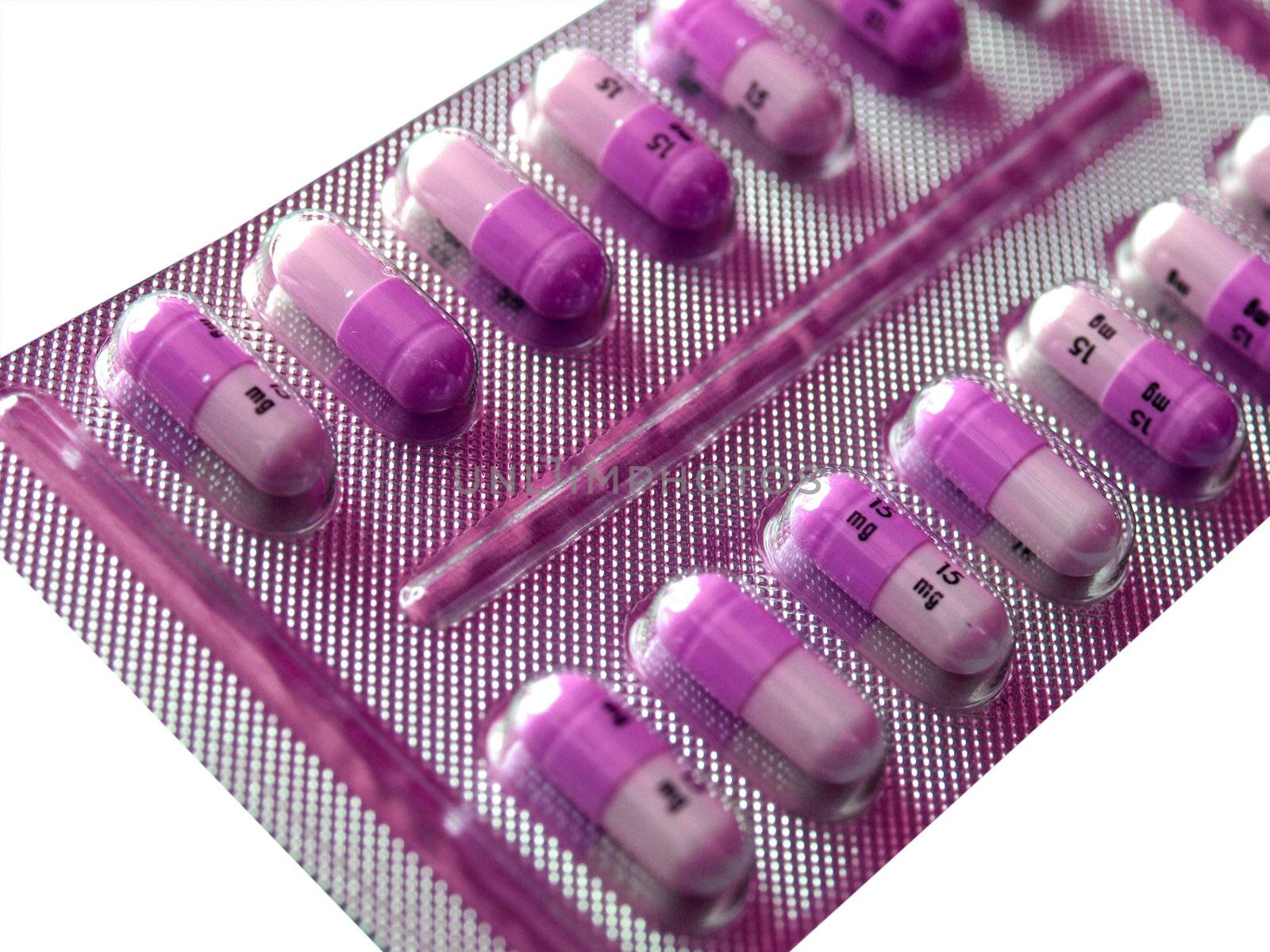 Tablet with medical pharmaceutical pills