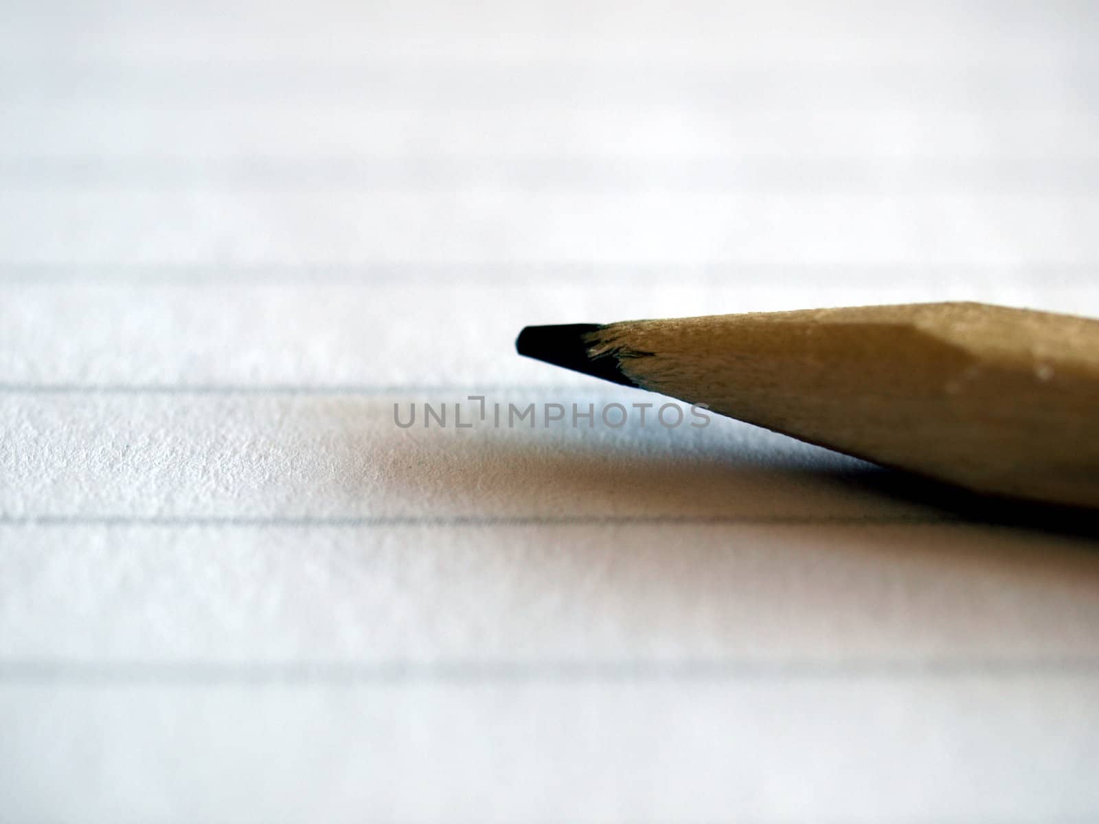 Notebook note pad page with pencil