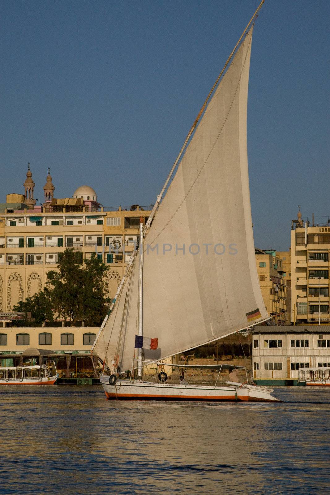 We take a closer look at life on Nile River on MAY 27, 2008, while having a felucca sailboat ride from Aswan to Elephantine Island and to a nubian village.