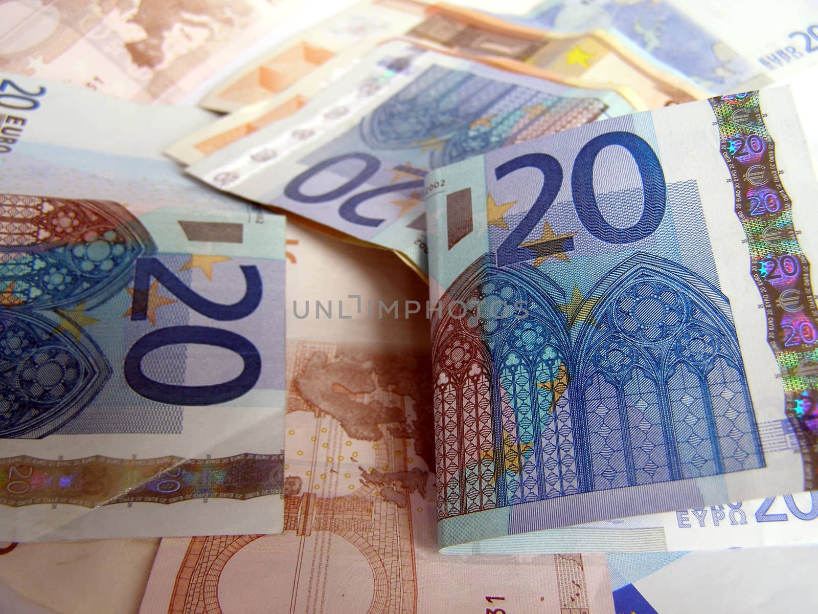 Euro banknotes money