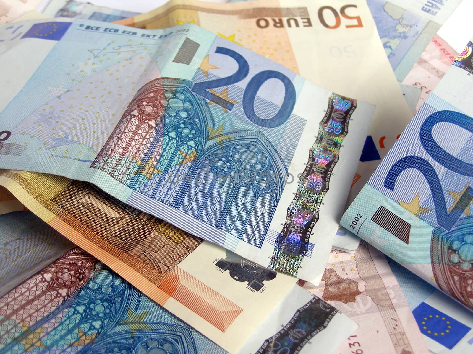 Euro banknotes money