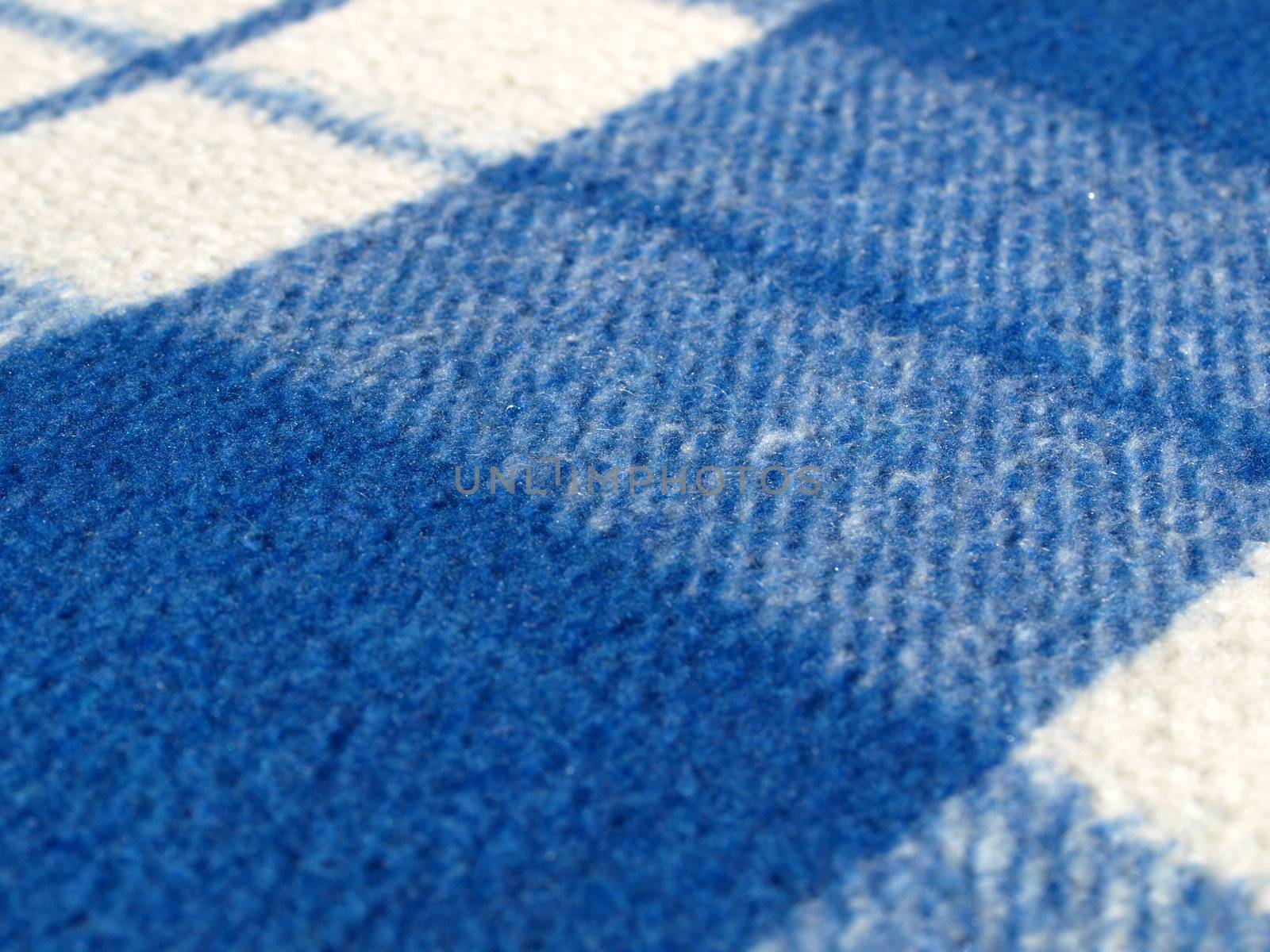 Blue tartan wool fabric