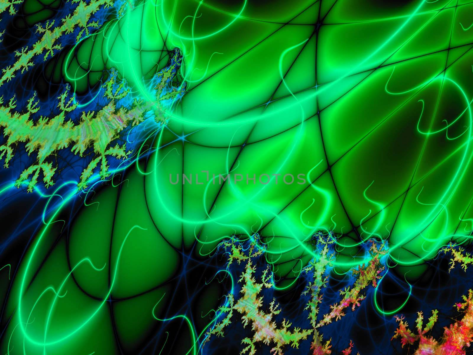 computer generated abstract coloured fractal background illustration