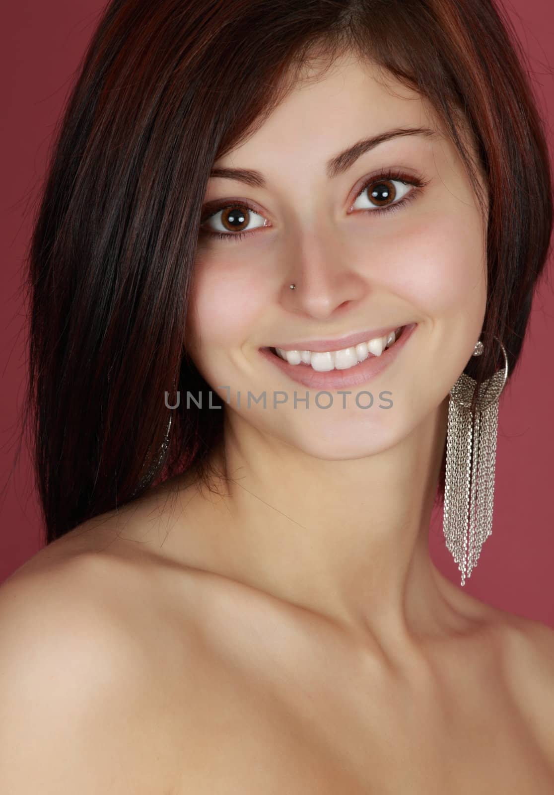closeup portrait of a young caucasian girl