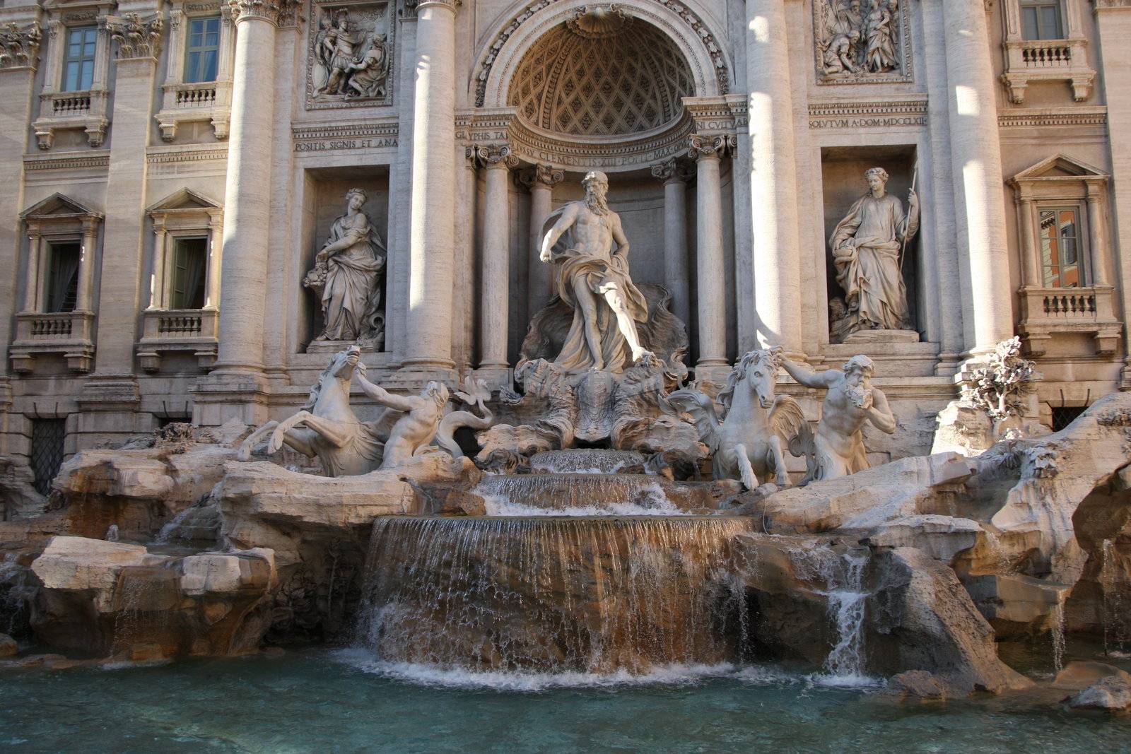 View of the famous Trevi Fountain in Rome, Italy