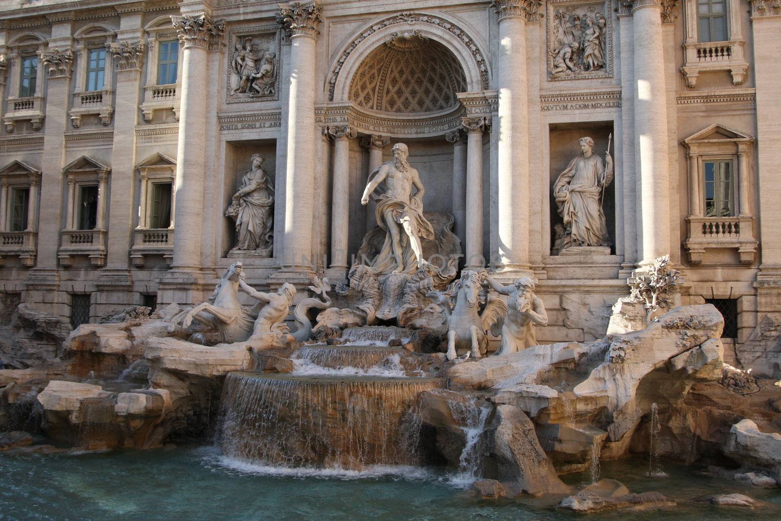 View of the famous Trevi Fountain in Rome, Italy