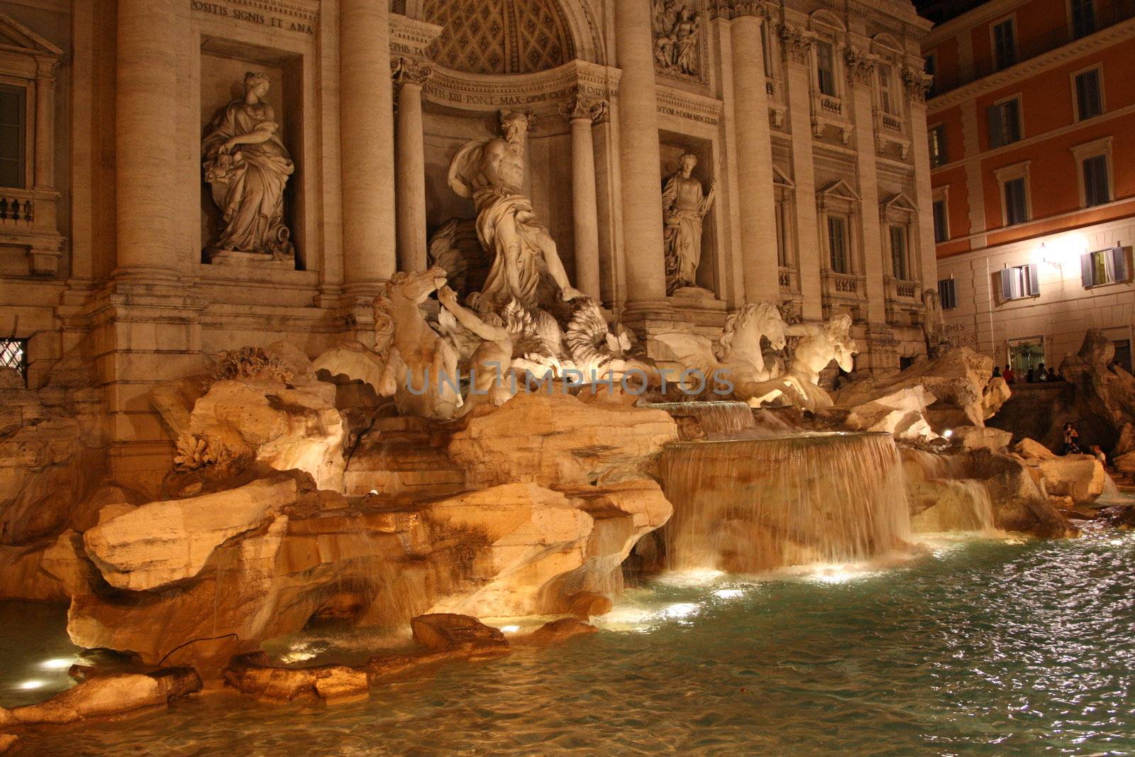 View of the famous Trevi Fountain in Rome, Italy