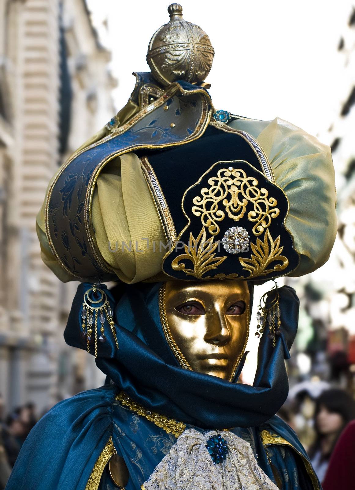 VALLETTA, MALTA - Feb 21st 2009 - People wearing beautiful Venetian style masks and costumes at the International Carnival of Malta 2009