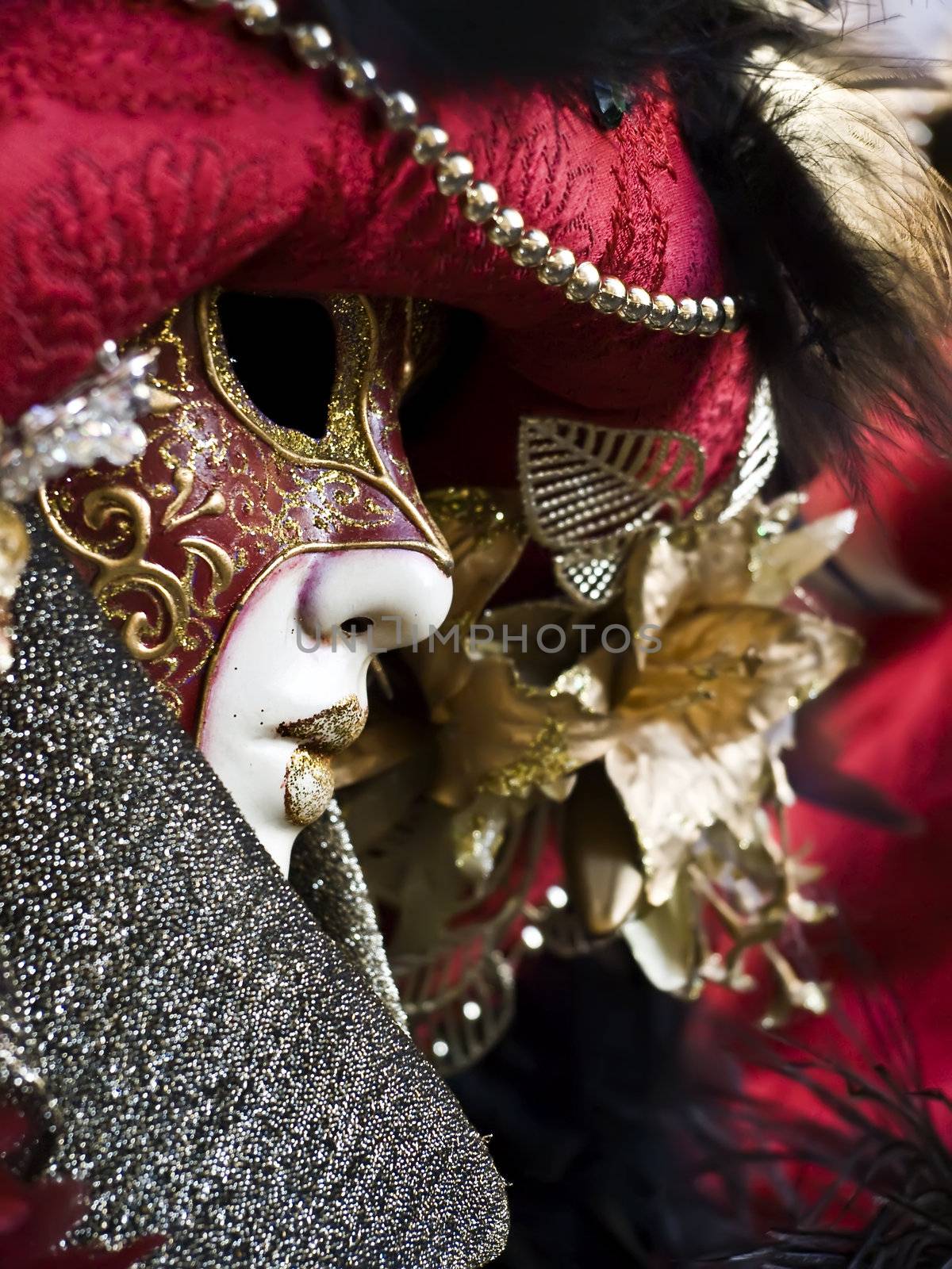 VALLETTA, MALTA - Feb 21st 2009 - People wearing beautiful Venetian style masks and costumes at the International Carnival of Malta 2009