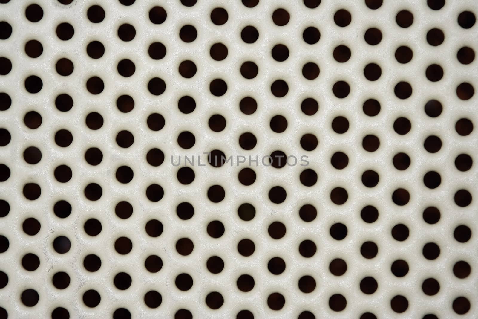 close up of white expanded steel background