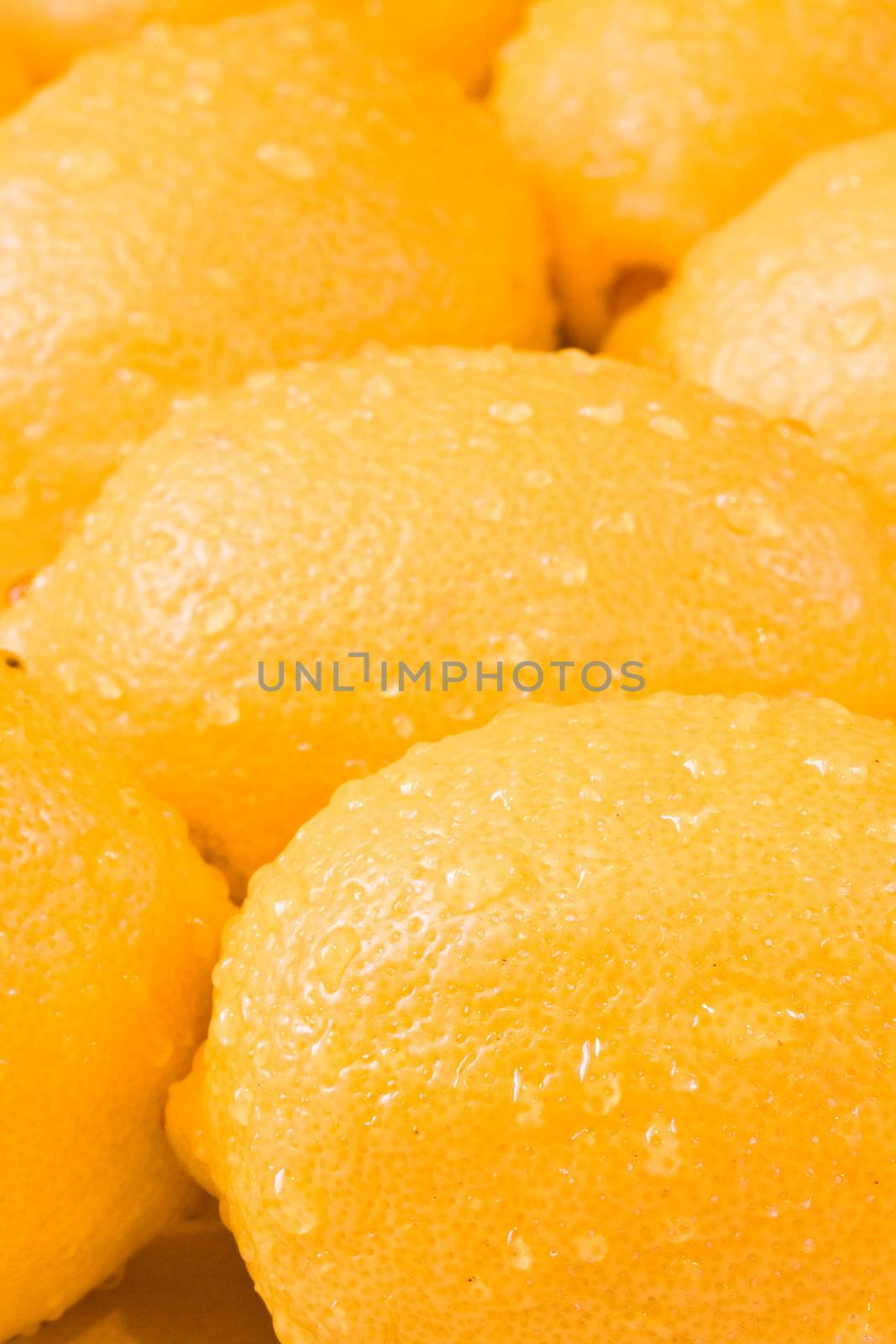 a bunch of lemons shot close up