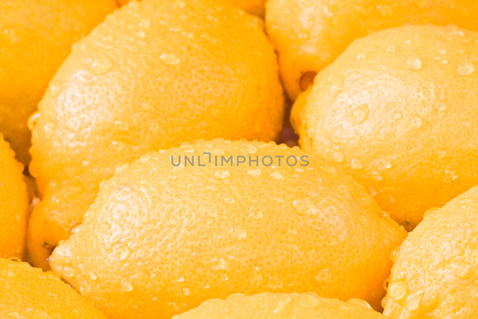 a bunch of lemons shot close up