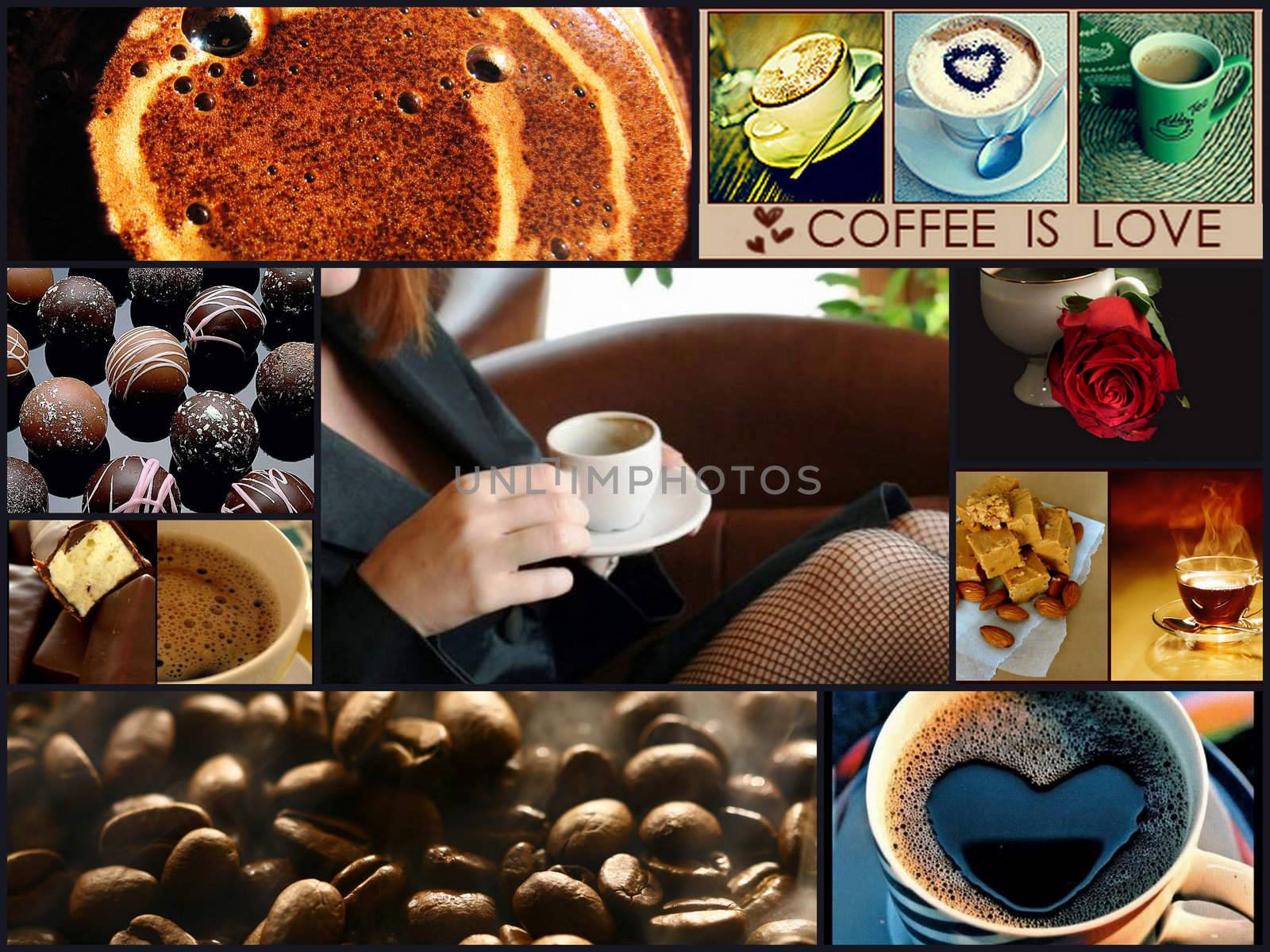 Coffee themed collage by Baltus