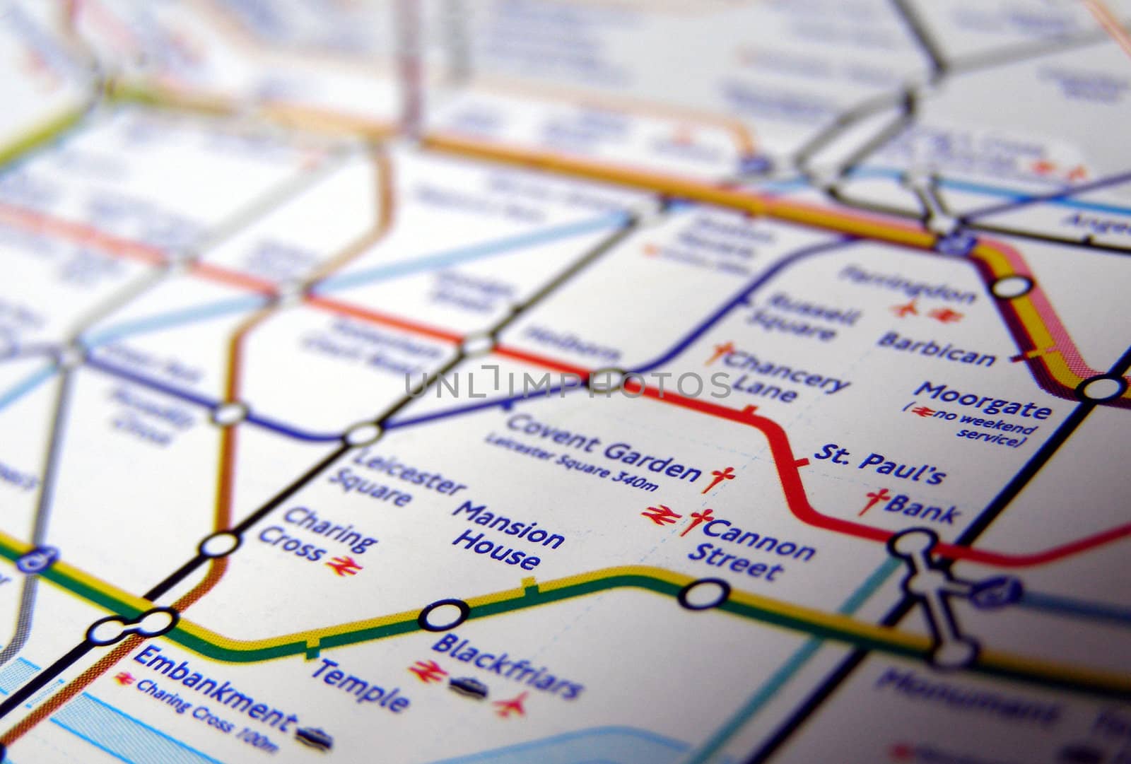 Tube map of the London Underground subway metro network