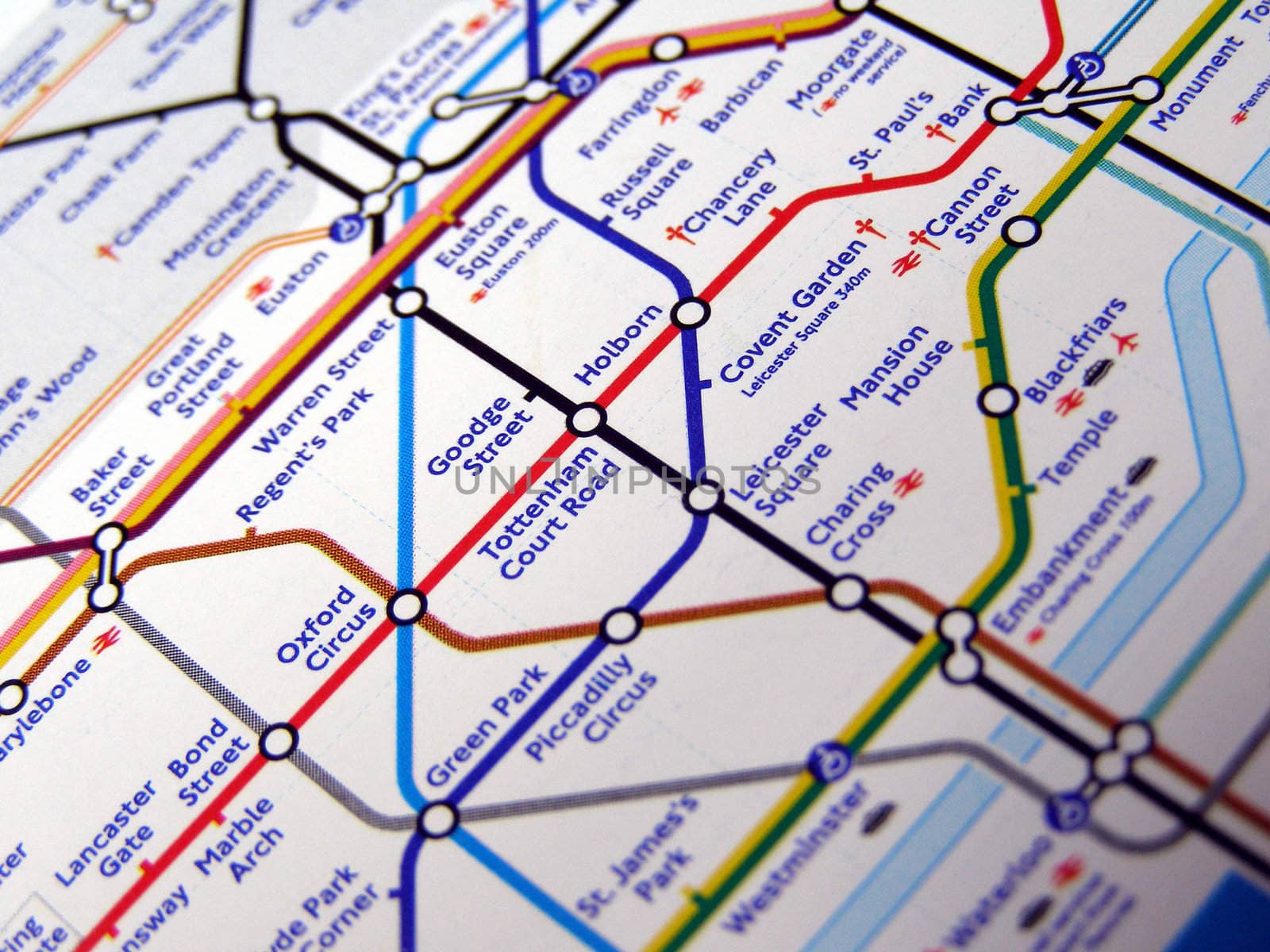 Tube map of the London Underground subway metro network