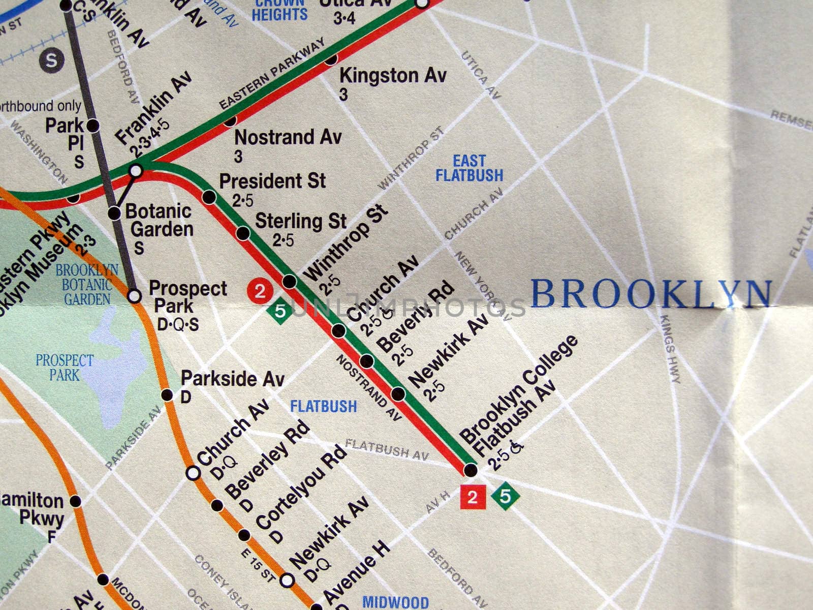 Subway map of the New York underground metro tube network
