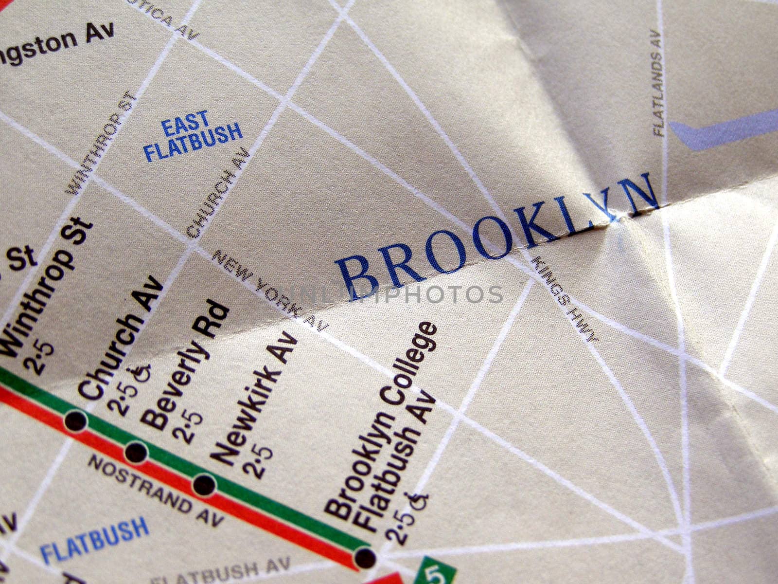 Subway map of the New York underground metro tube network