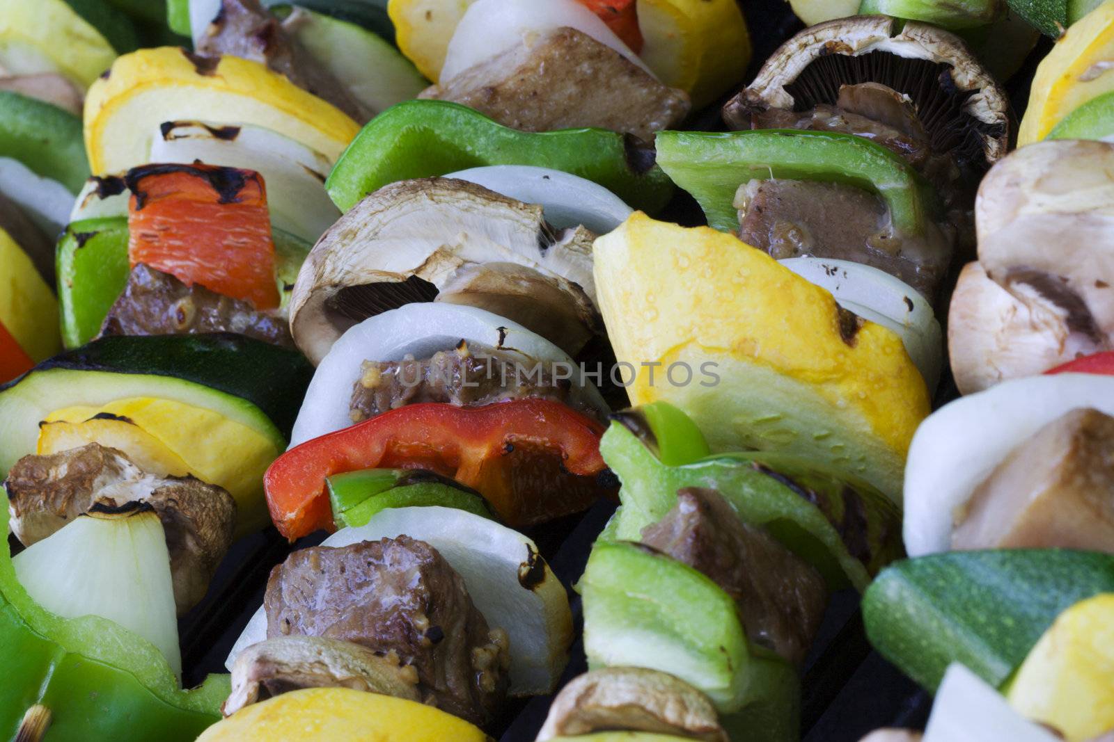 Beef shish ka bobs on the grill summer time is here cooking out has started.  Be sure to look for more bbq photo's in my portfolio.