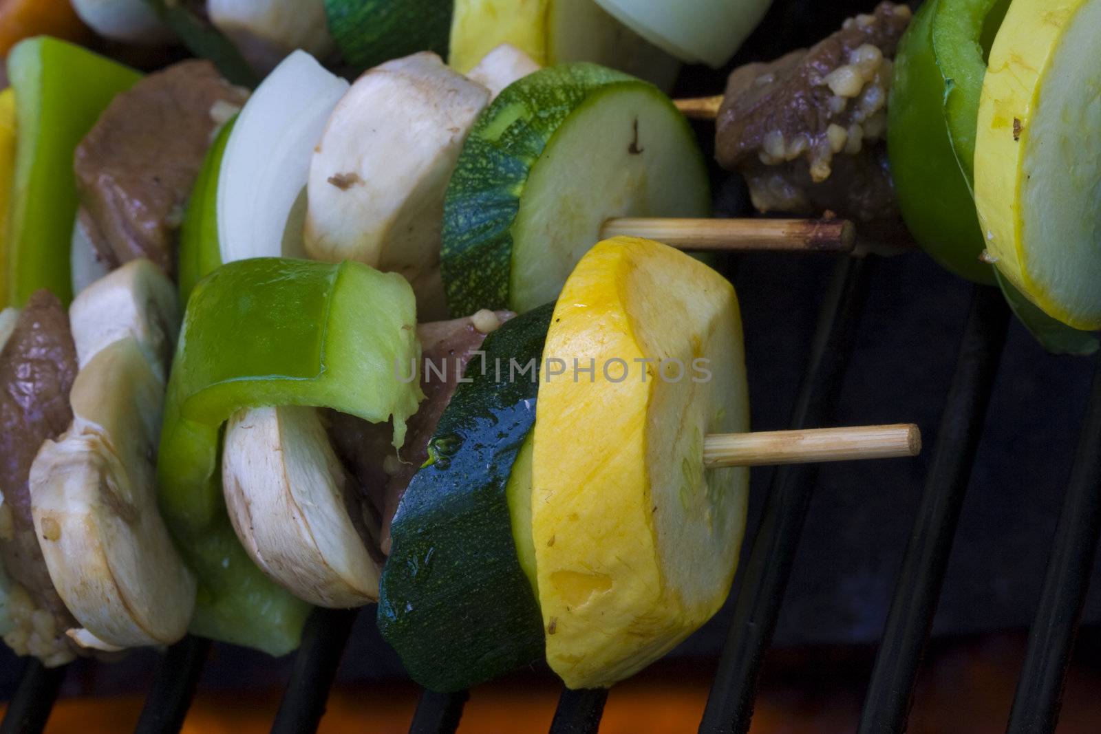 Beef shish ka bobs on the grill summer time is here cooking out has started.  Be sure to look for more bbq photo's in my portfolio.