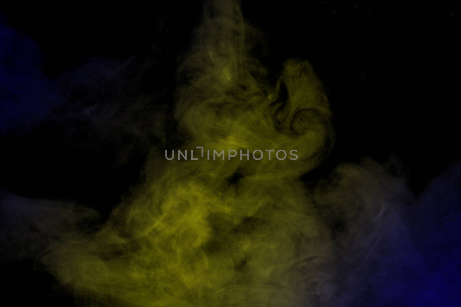 abstract cigarette smoke moody colors on an black background