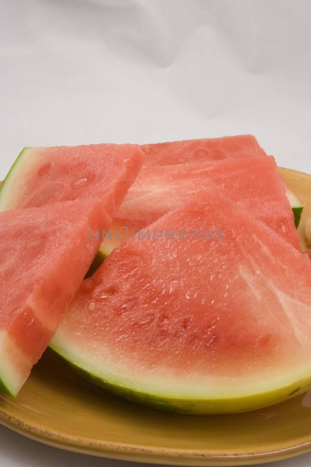 plate full of Watermellon slices summer food