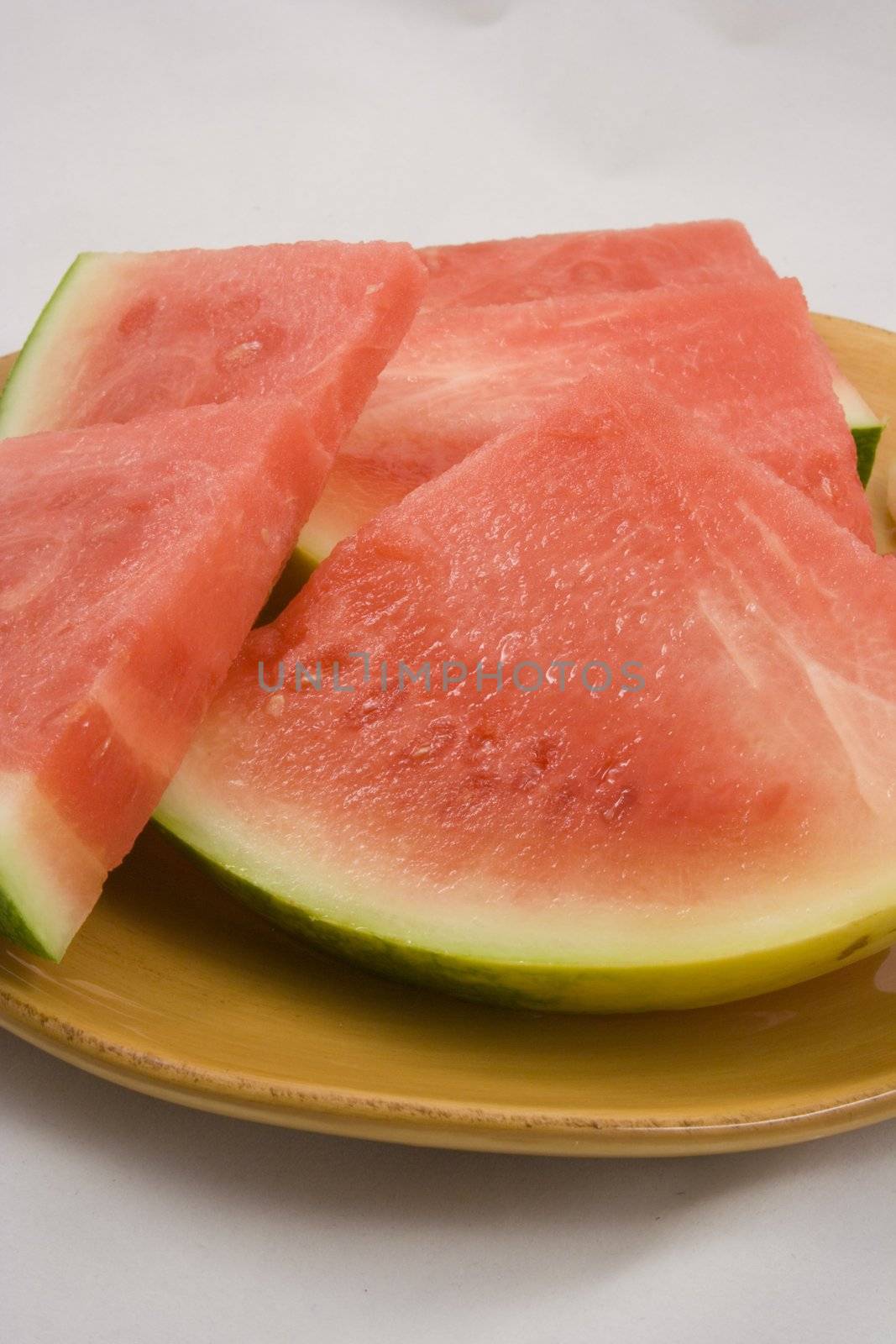 plate full of Watermellon slices summer food