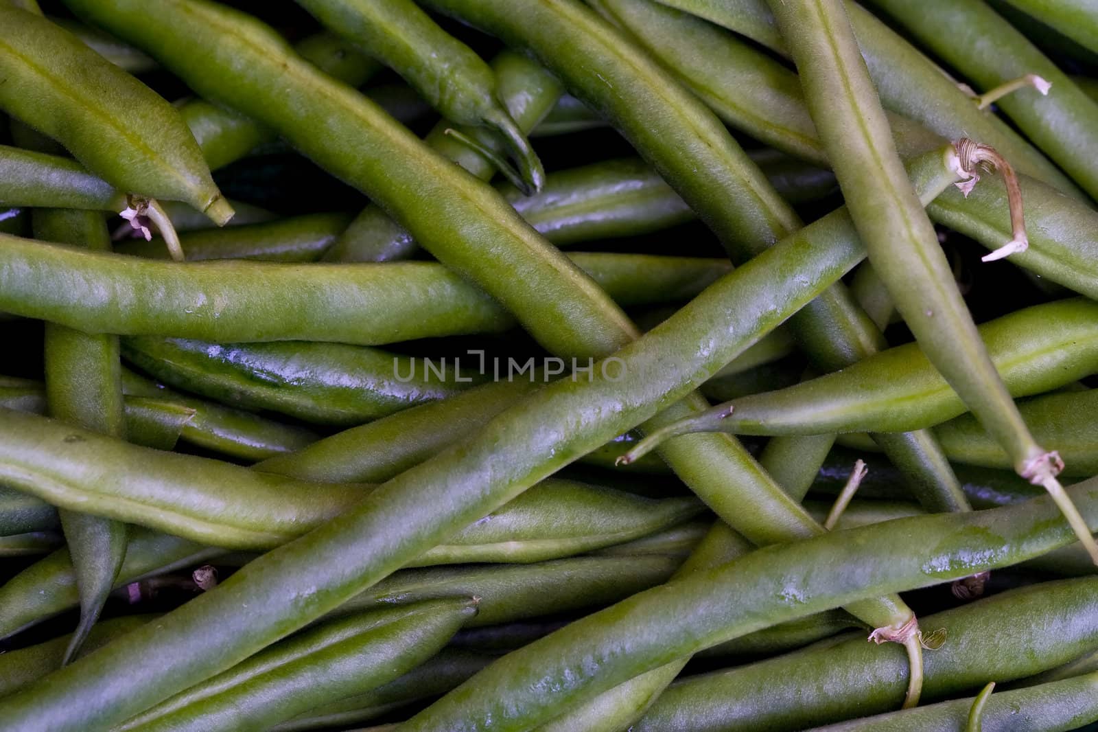 close shot of bright green green beans