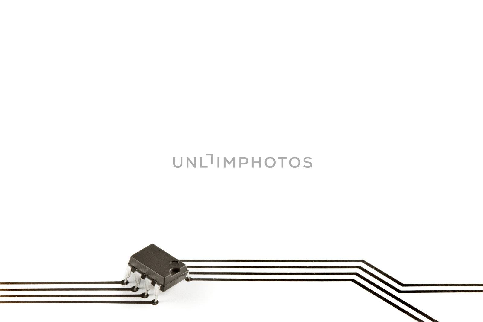 Design elements formed of an electronic chip and tracks printed on paper