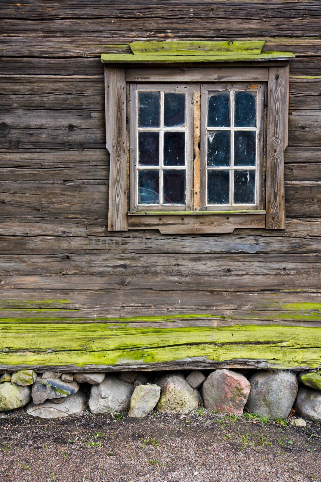 Window of a old wooden cottage